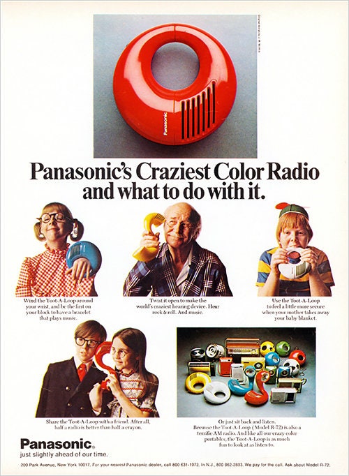 Toot-a-Loop panasonic Radio de muñeca con transistor AM de plástico rojo R-72