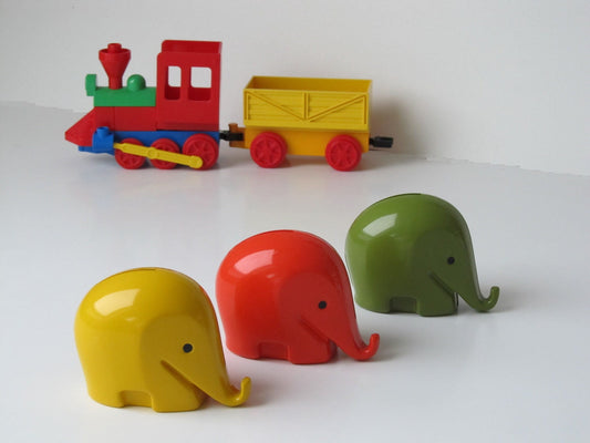3 Colani Elefantes Drumbo Plástico Vintage Hucha