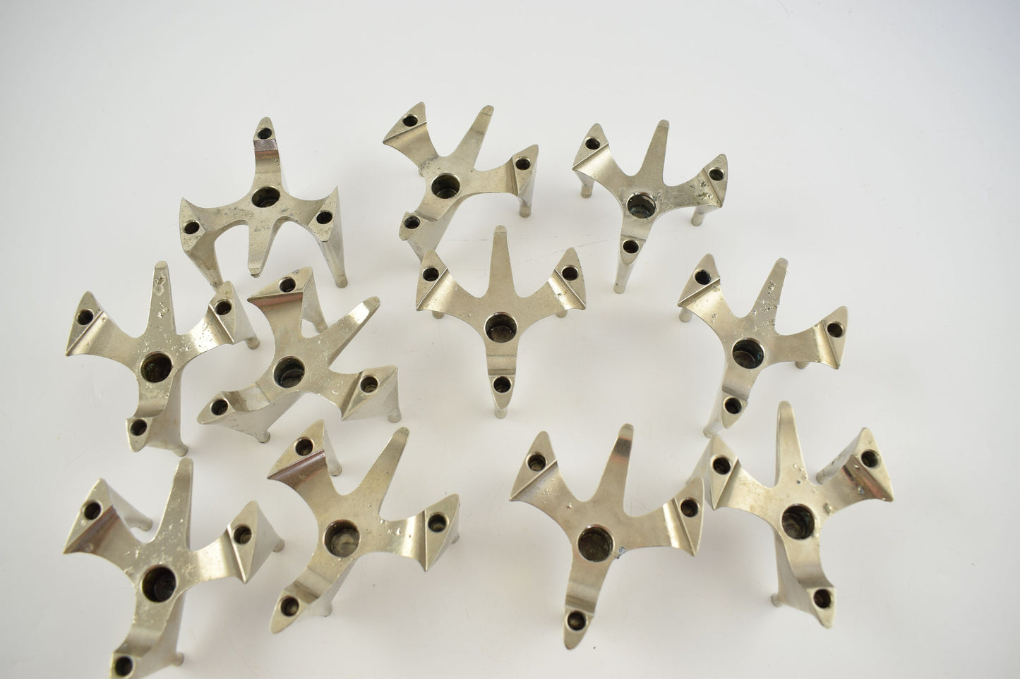 11 raros candelabros apilables Diseño Vogelflug Fabricante de diseño de la era espacial Hammonia Motard,