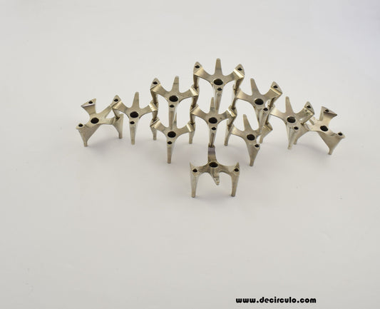 11 zeldzame stapelbare kandelaars Vogelflug ontwerp Space Age Design fabrikant Hammonia Motard,