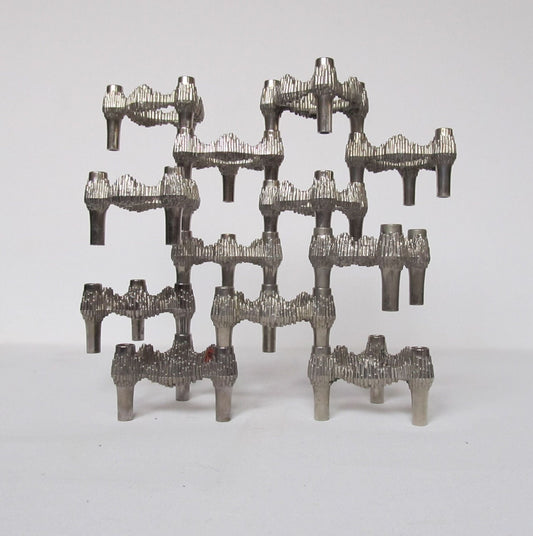 12 kandelaars Quist Nagel, West-Duitsland, typische kandelaar uit de jaren 60 en 70