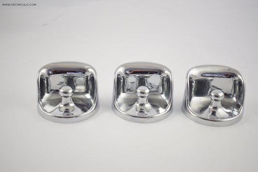 3 zeer zeldzame chroomkleurige Vintage 4702 Garderobehaak van Olaf von Bohr voor Kartell