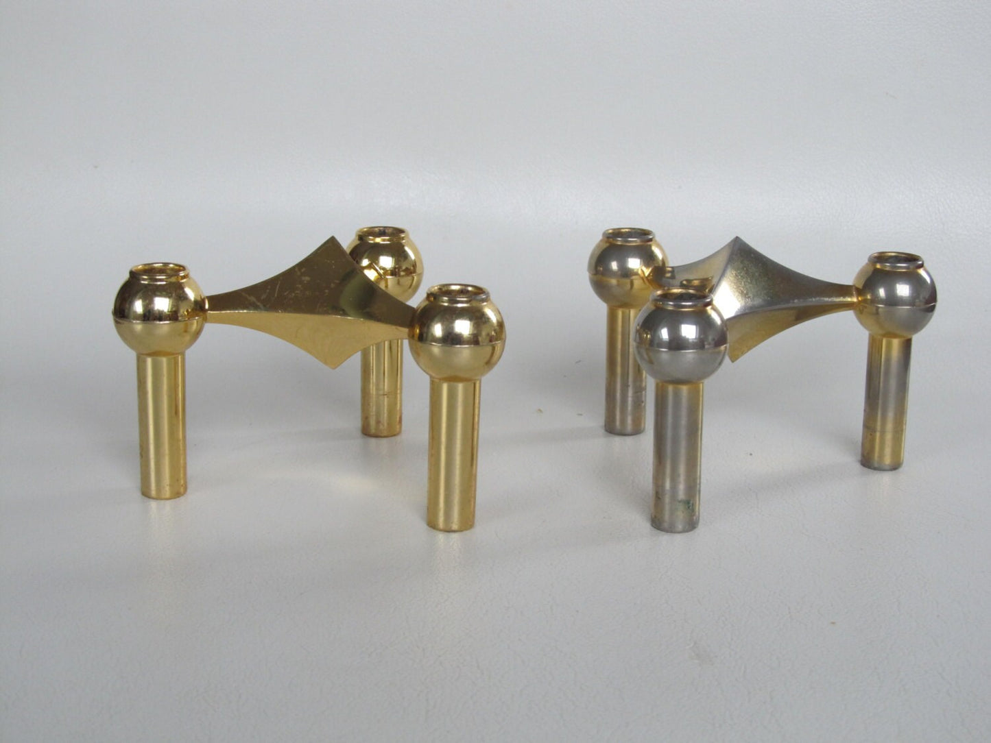 Brass/Gold Candleholders Ceasar Stoffi and Fritz Nagel and manufactured by BMF (Bayerische Metallwaren Fabrik) in the 60's