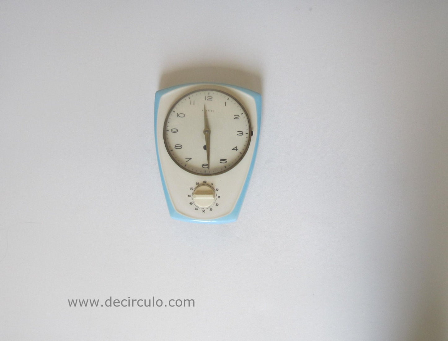 Ceramic Hettich kitchen clockwith timer, porcelain german vintage kichten clock with key