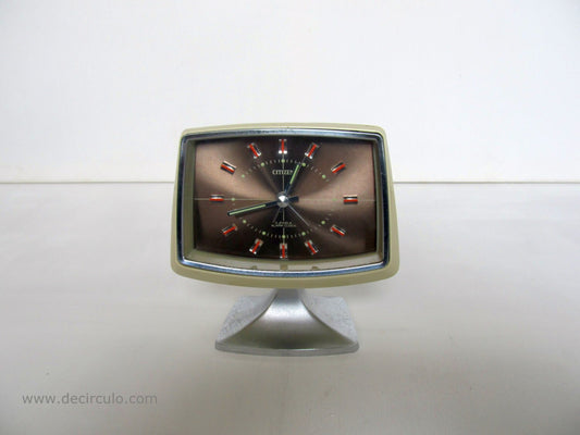 Citizen pedestal Japanese two Jewels Alarm Clock, spage age 2 jewels alarm from citizen