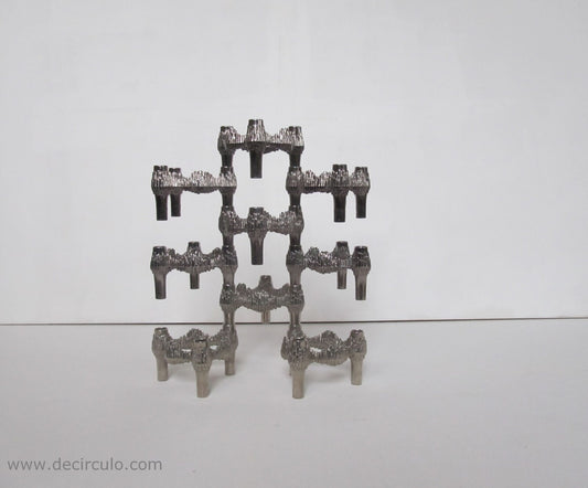 8 kandelaars Quist Nagel, West-Duitsland, typische kandelaar uit de jaren 60 en 70