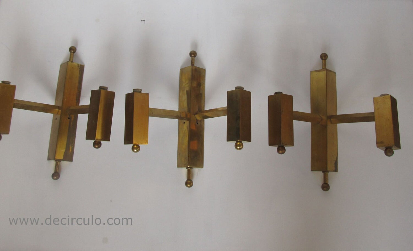 Brass wall lights, French or Wallonian sconce,