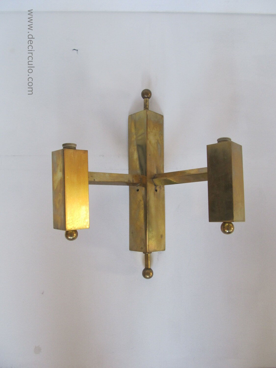 Brass wall lights, French or Wallonian sconce,