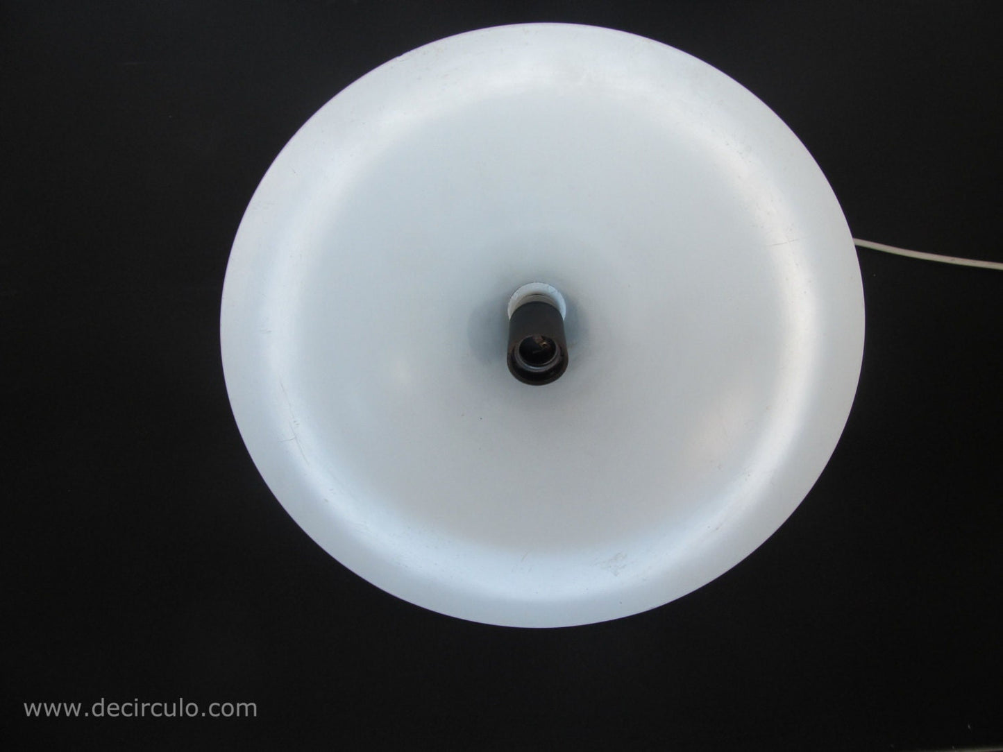 White pendant lamp, white hanging light from the 1980s small version, semi look a like