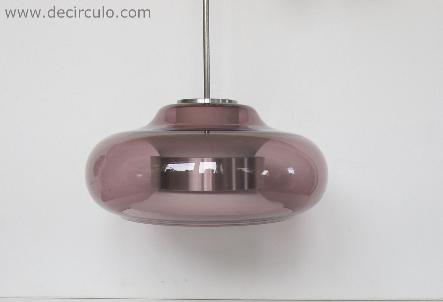 Doria designlamp, paarse glazen hanglamp uit de jaren 70 van Doria