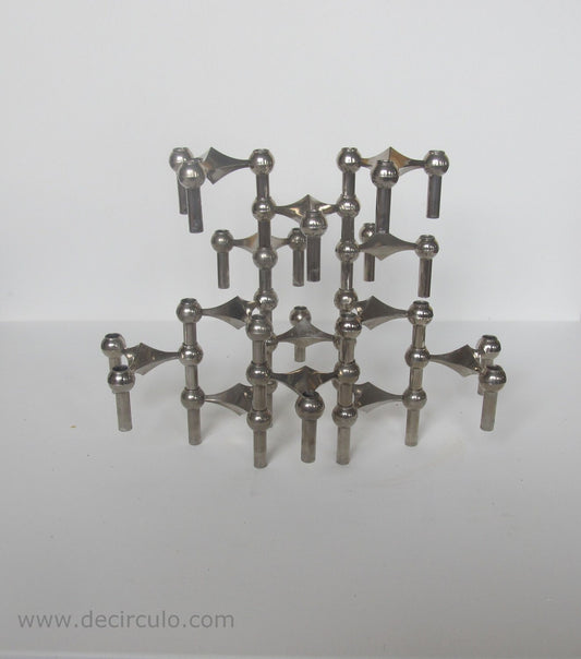 Candle holders S22 designed by Ceasar Stoffi and Fritz Nagel and manufactured by BMF Set of 12 & stackable
