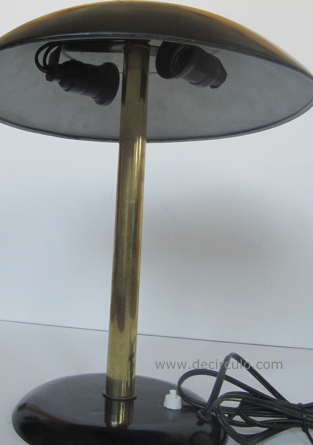 Art deco tafellamp, zware zwart metalen bureaulamp uit het artdeco tijdperk