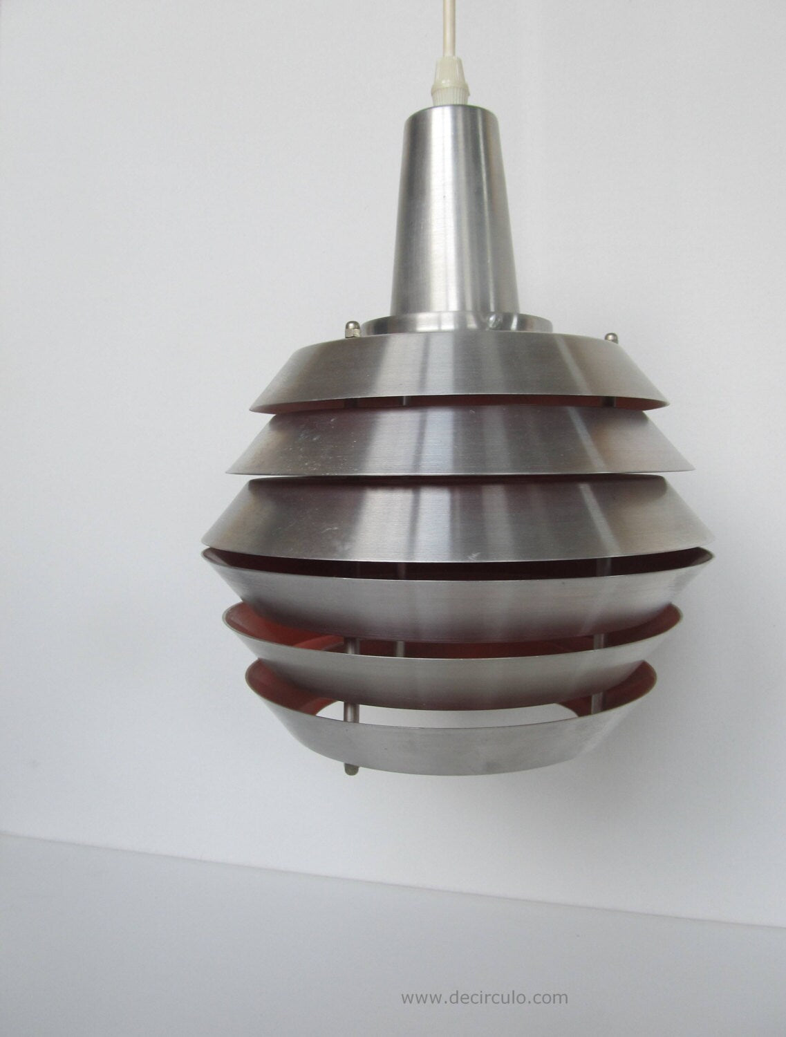 Deense hanglamp uit de jaren 60 aluminium hanglamp uit het midden van de eeuw