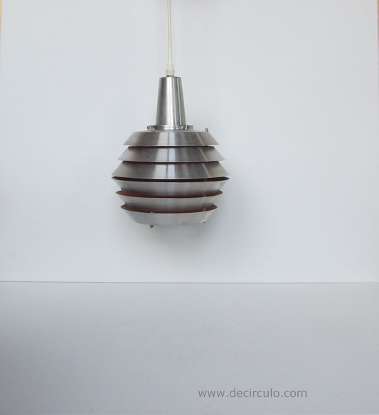 Danish hanging lamp from the 1960s mid century aluminum pendant light