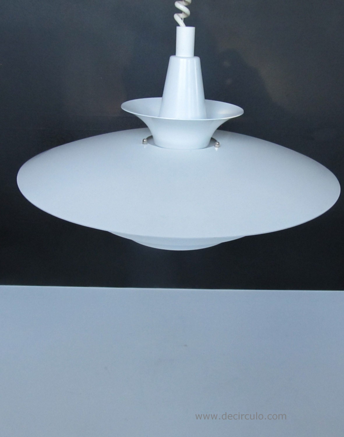Lámpara de diseño danesa Abo Randers, gran luz de diseño escandinavo en blanco