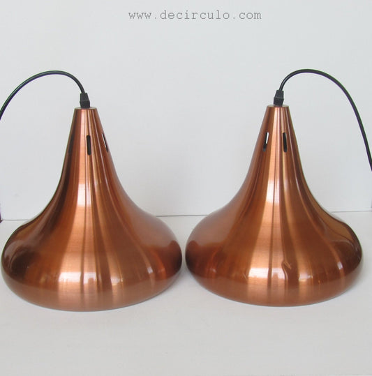 Par de lámparas biljart de carambola de color cobre de aluminio cepillado (2X), precio por ambas