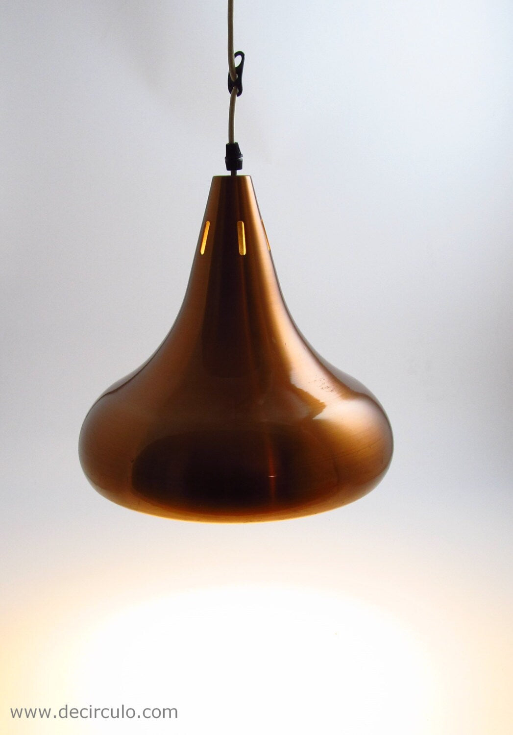 Lámpara biljart carambola de aluminio cepillado color cobre