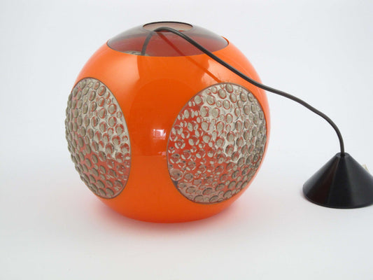 Lámpara colgante UFO Space Age de Luigi Colani, naranja, ojo de insecto, lámpara colgante