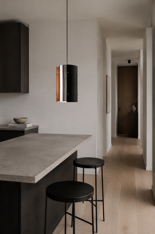 Stunning quality Scandinavian pendant attributed to jo hammerborg
