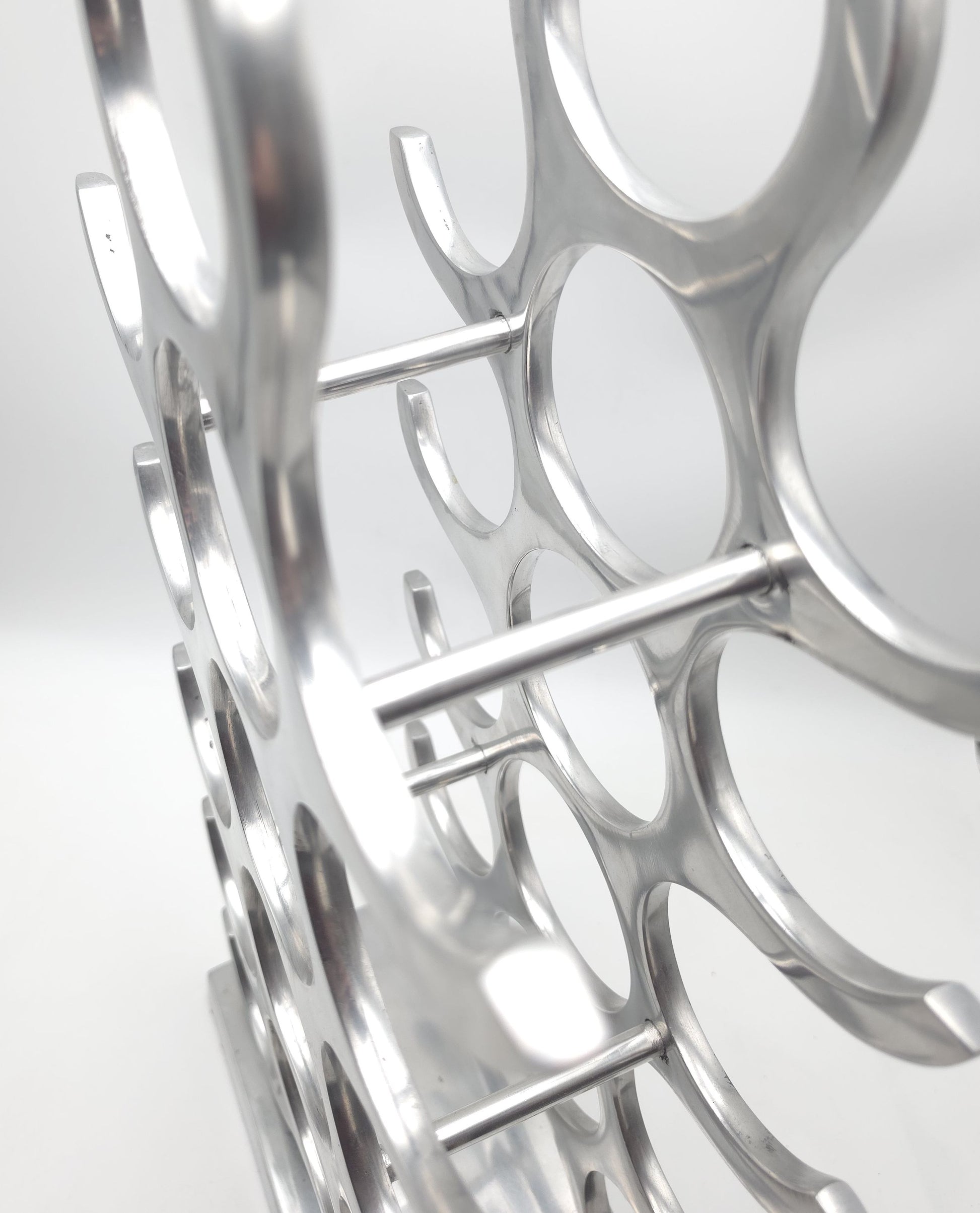 wine rack metal, michael noll, German design, Barolo italy, kitchen design, Château Margaux, Opus One, Marqués de Riscal, modernist decor, bottle holder, industrial interior, wine bottle stand, kitchen storage