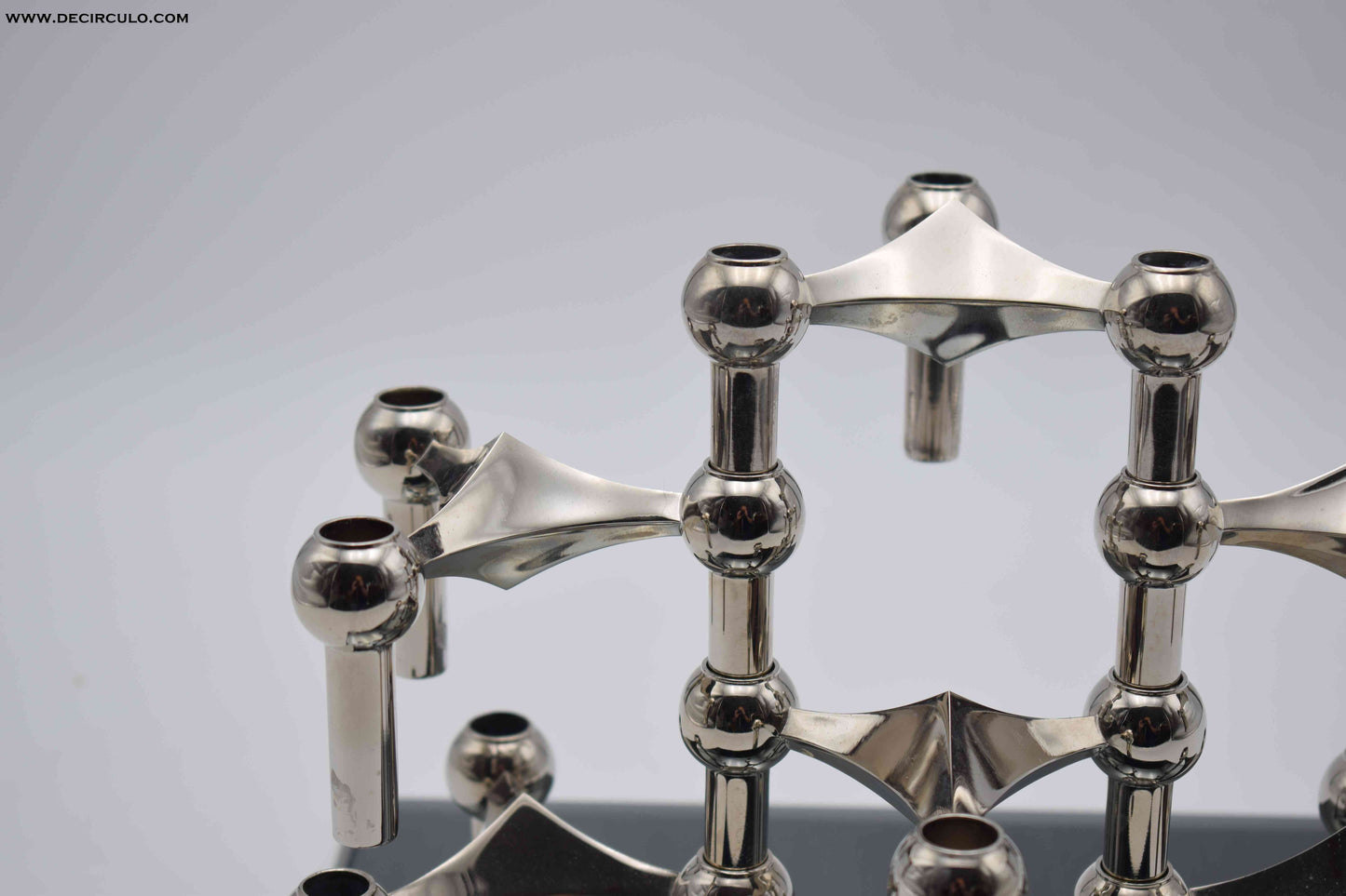 nagel S22 base, nagel candle holders, nagel bmf candle, chrome candlesticks, metal candleholder, mid century modern, base bmf antique, industrial age, chanel guzzi prada, s44 nagel bowl, space age, glass plate decor, stunning gift