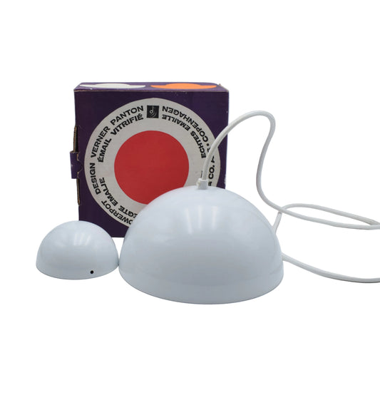 Danish, Verner Panton, Louis Poulsen, Scandinavian, flowerpower, turquoise enamel, ceiling light, lighting, pendant lamp, pendant light, mad men lamp, mid century modern, orange flowerpot