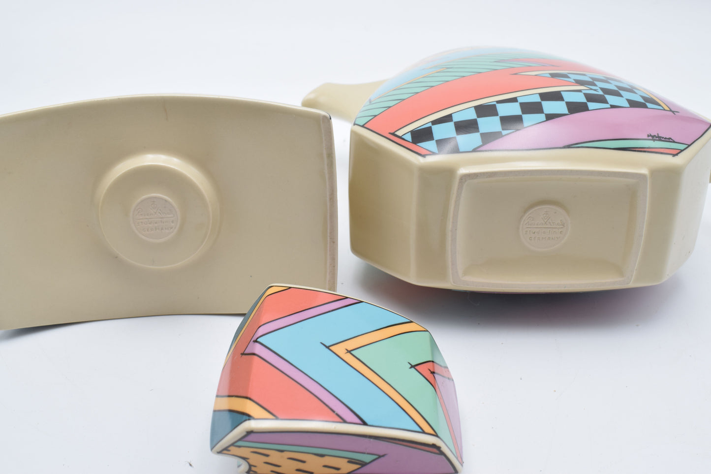 memphis style, rosenthal ceramics, rosenthal porcelain, vintage plates, flash one rosenthal, 1980s design, vintage kitchenware, Villeroy Boch, design kitchenware, Dorothy Hafner, keith haring, Andy Warhol, popart