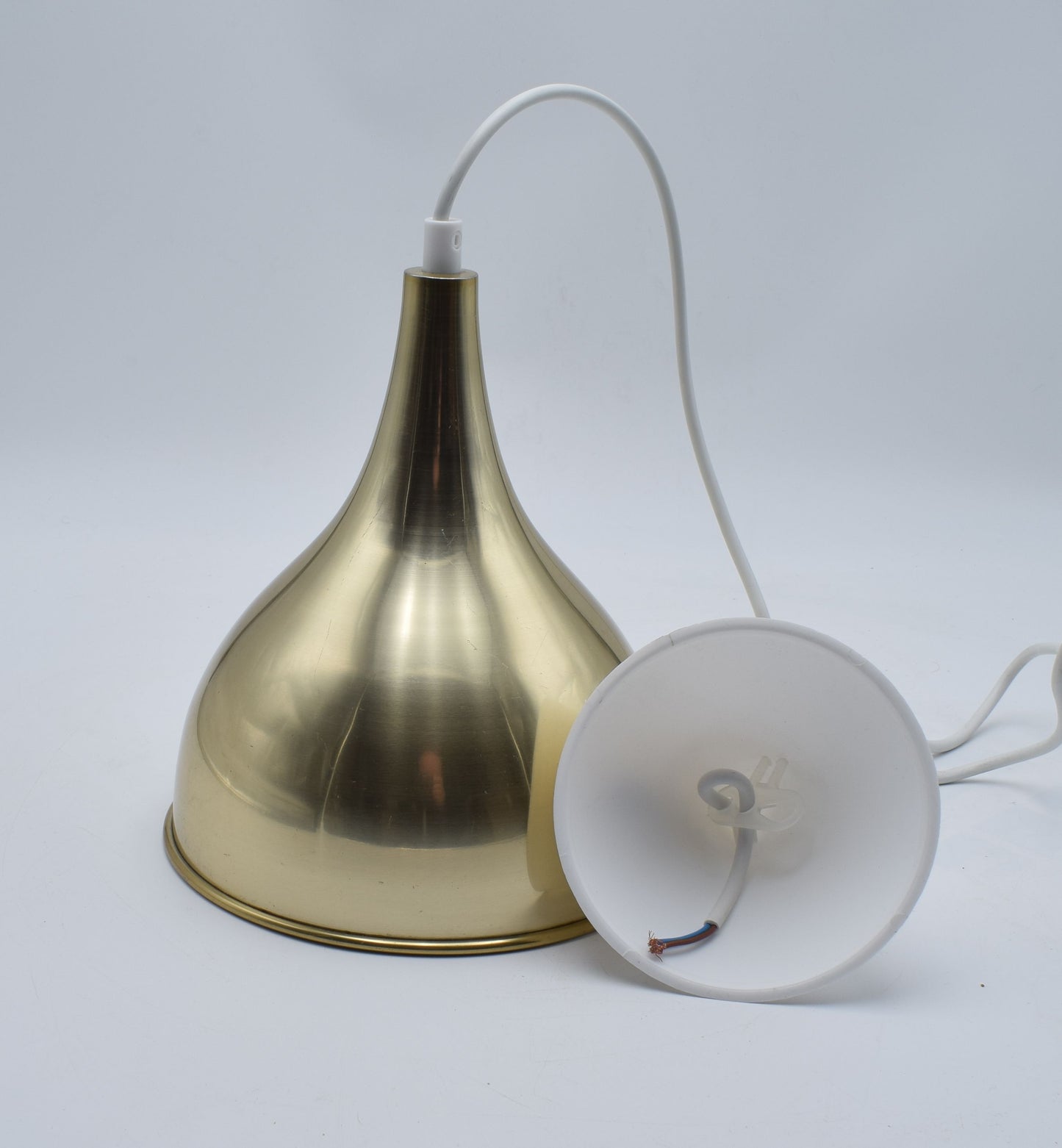 fog morup, pendant light, poulsen, ceiling light, walking closet, mid century, danish, messing lamp, brass lamp, hallway lamp, corridor lamp, silhuet fog morup, kitchen lamp