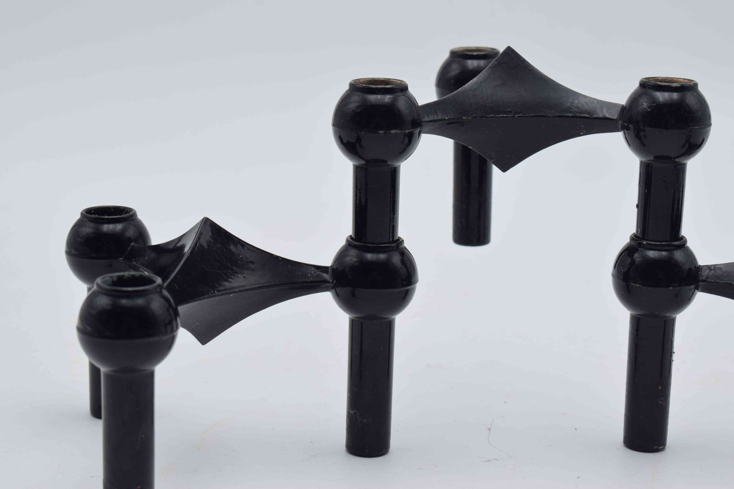 nagel candleholders, george nelson, mid century modern, west germany, stoffi nagel bmf, metal candle holders, eames panton era, chrome candle holder, flowerpower 1960s, industrial design, scandinavian design, danish design, swedish design