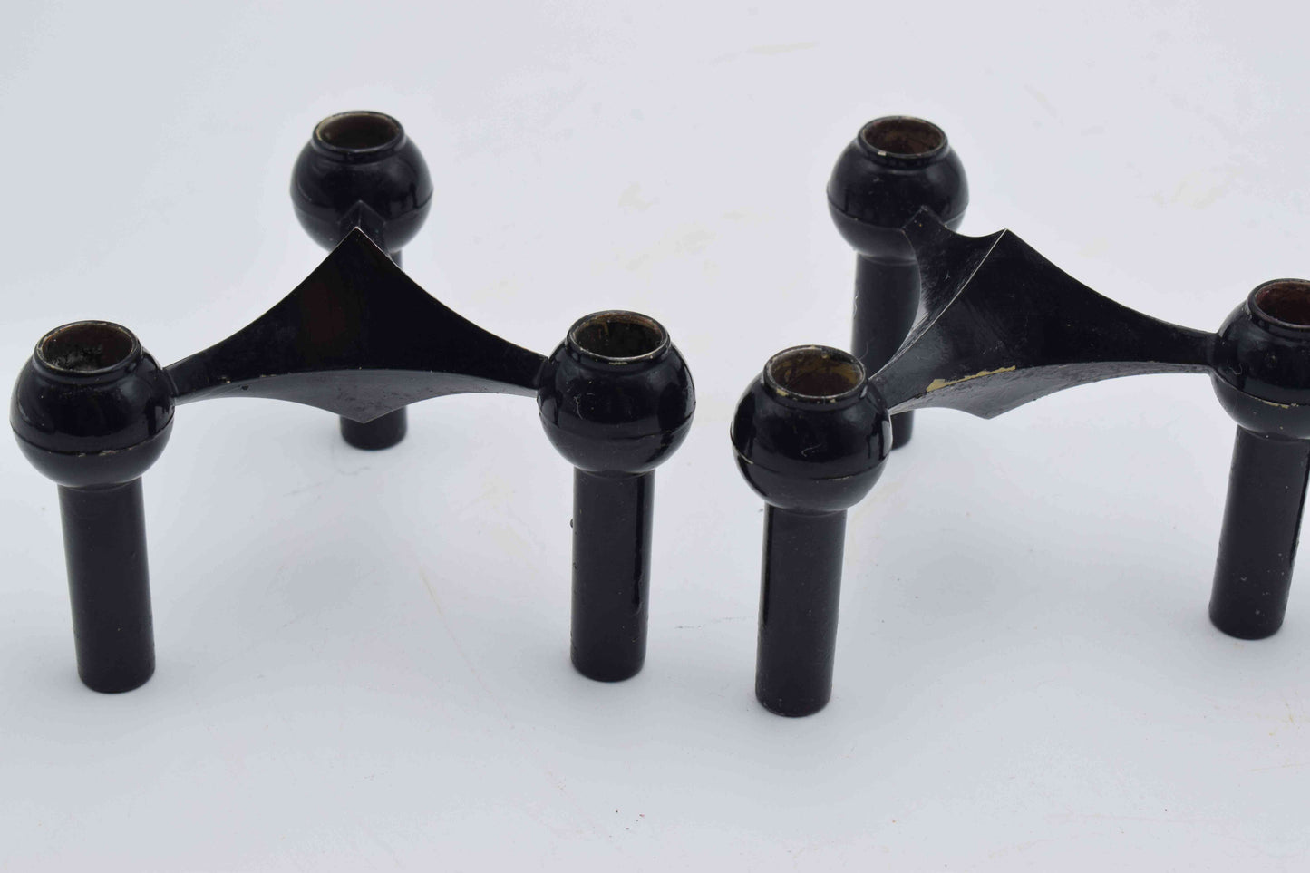 nagel candleholders, george nelson, mid century modern, west germany, stoffi nagel bmf, metal candle holders, eames panton era, chrome candle holder, flowerpower 1960s, industrial design, scandinavian design, danish design, swedish design
