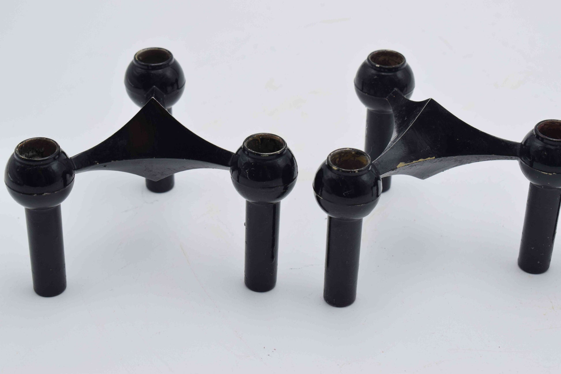 nagel candleholders, george nelson, mid century modern, west germany, stoffi nagel bmf, metal candle holders, eames panton era, chrome candle holder, flowerpower 1960s, industrial design, scandinavian design, danish design, swedish design