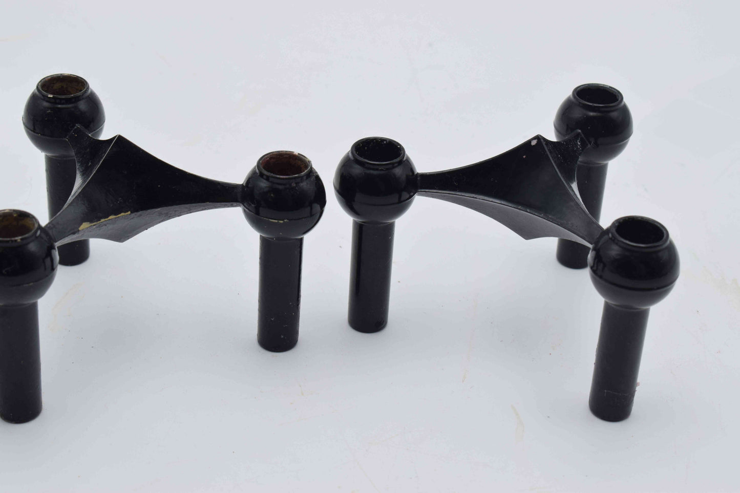 nagel candleholders, george nelson, mid century modern, west germany, stoffi nagel bmf, metal candle holders, eames panton era, chrome candle holder, flowerpower 1960s, industrial design, scandinavian design, danish design, swedish design