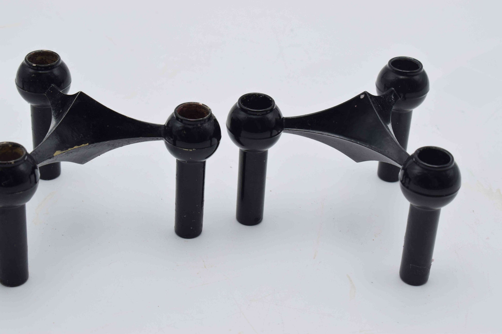 nagel candleholders, george nelson, mid century modern, west germany, stoffi nagel bmf, metal candle holders, eames panton era, chrome candle holder, flowerpower 1960s, industrial design, scandinavian design, danish design, swedish design