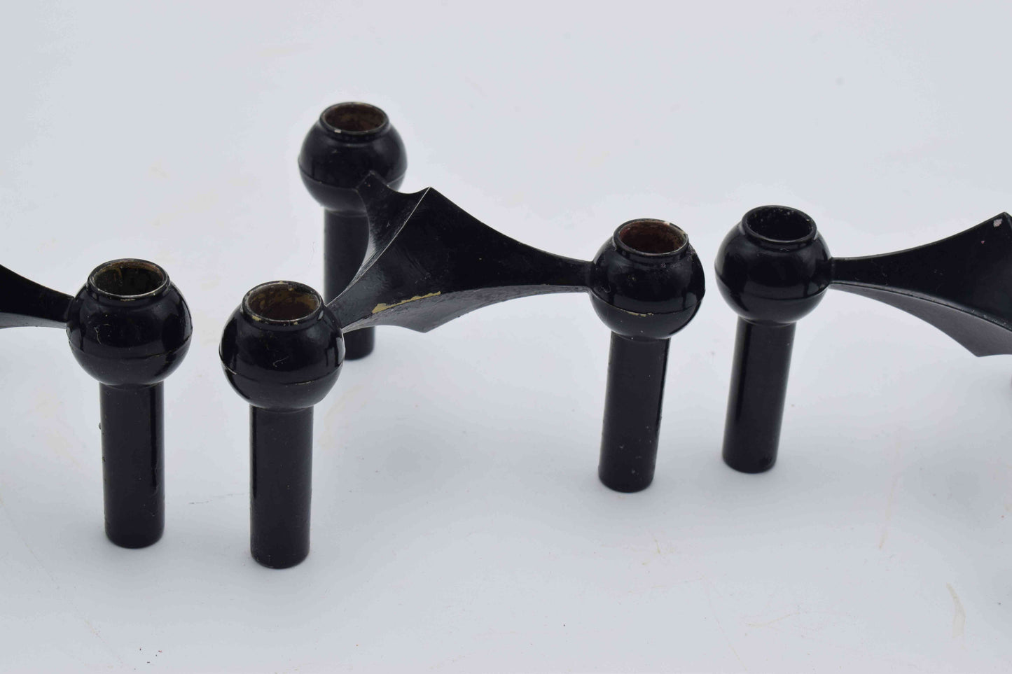 nagel candleholders, george nelson, mid century modern, west germany, stoffi nagel bmf, metal candle holders, eames panton era, chrome candle holder, flowerpower 1960s, industrial design, scandinavian design, danish design, swedish design