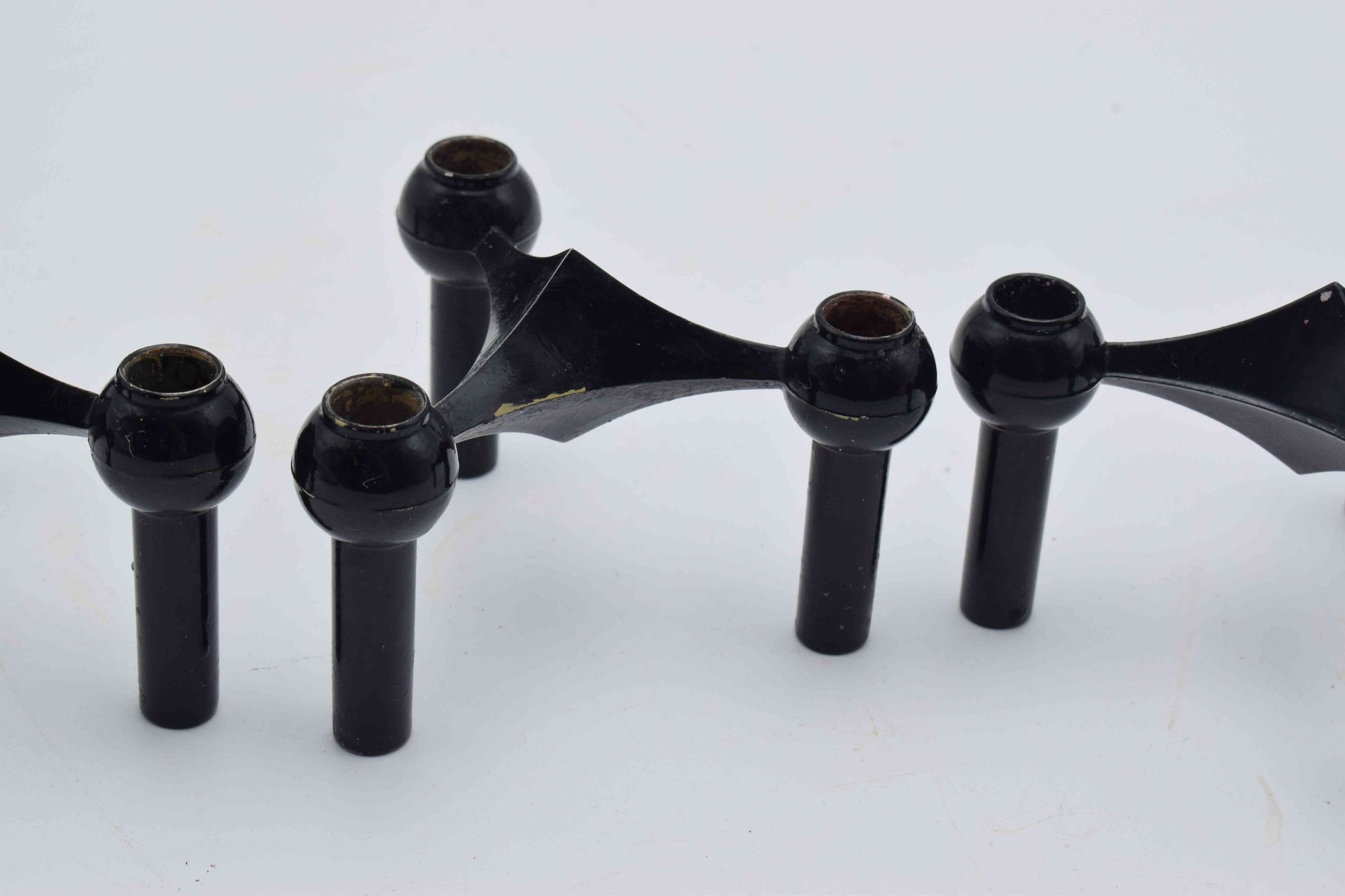 nagel candleholders, george nelson, mid century modern, west germany, stoffi nagel bmf, metal candle holders, eames panton era, chrome candle holder, flowerpower 1960s, industrial design, scandinavian design, danish design, swedish design