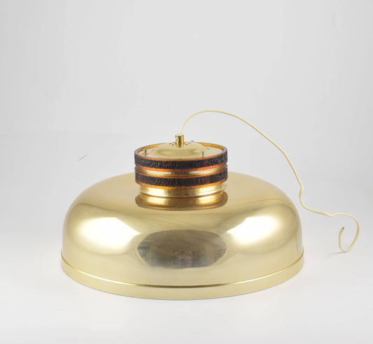 Big Brass pendant light, typical mid century hanging lamp