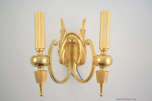 Sciolari beautiful hollywood regency brass gold plated sconce by Gaetano Sciolari