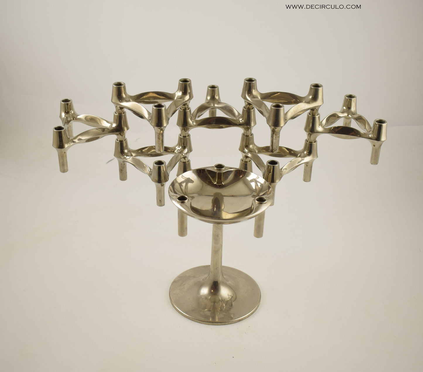 Set of 8 stackable space age candle holders plus bowl and stand designed by Fritz Nagel BMF 1960s candle sticks