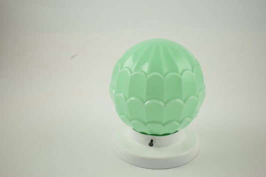 Art Deco Thabur Lamp Den Haag Nederland Jaren 30 mintgroen beige Nederlandse Plafondlamp