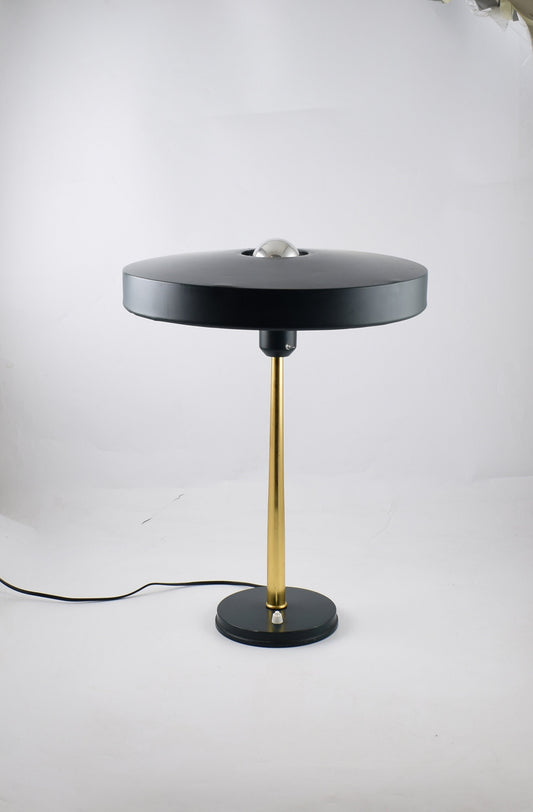 HOLDER DAMAGED see pictures Philips mid century modern kallf timor table lamp, great design dark green olive desk lamp